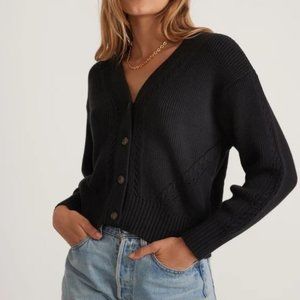 Marine Layer Robin Crop Cardigan Black XL